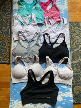 Assorted Women’s Sports Bras - White, Black, Gray, Pink, Teal